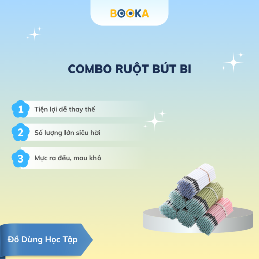 COMBO Ruột bút bi xanh - đen đỏ