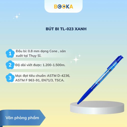 50000011 Bút Bi TL-023 Xanh Hộp 20