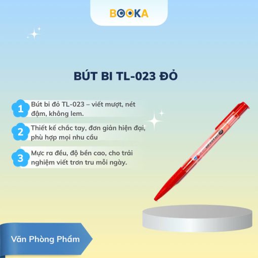 50000006 Bút Bi TL-023 Đỏ Hộp 20